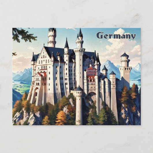 Duitsland Neuschwanstein Castle Briefkaart Vintage (Voorkant)