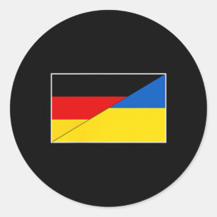 Duitsland Oekraine Vlag Duitse Oekraïense Onderste Ronde Sticker