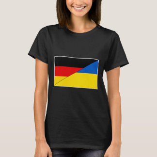 Duitsland Oekraine Vlag Duitse Oekraïense Onderste T-shirt