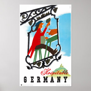 Duitsland Poster voor reizen met tussenlanding ter