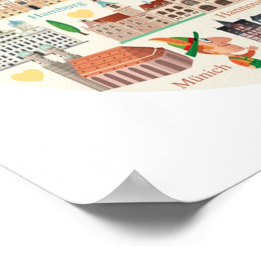 Duitsland reispictogrammen poster (Hoek)