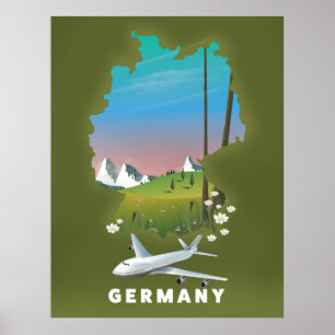 Duitsland reisposter geïllustreerd poster