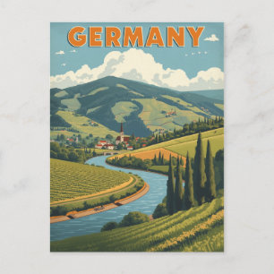 Duitsland River Valley Travel Briefkaart