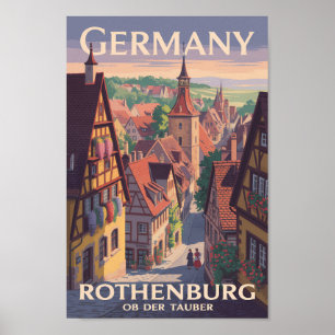 Duitsland Rothenburg ob der Tauber Illustratie Kun Poster