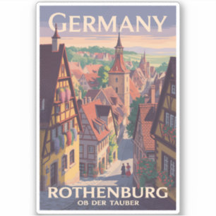 Duitsland Rothenburg ob der Tauber Illustratie Kun Sticker