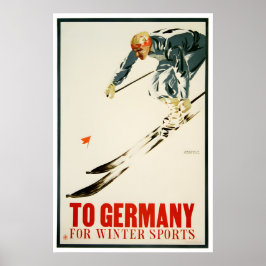 Duitsland Ski Poster Duitse Kunst Skien Print