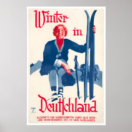 Duitsland Ski Poster Duitse Reis Kunst Deutschland