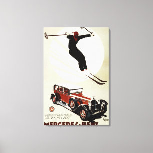 Duitsland - Skier Jumping Canvas Afdruk