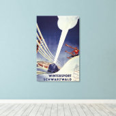 Duitsland - Skiing in the Black Forest Canvas Afdruk (Insitu (Houten vloer))