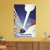 Duitsland - Skiing in the Black Forest Canvas Afdruk (Insitu (Woonkamer))