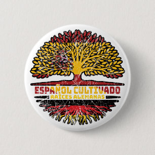 Duitsland Spanje vlag van Spaanse boomstammen Ronde Button 5,7 Cm