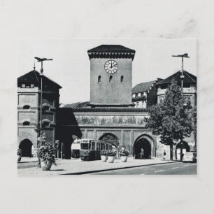  Duitsland, Station en tram, jaren vijftig Briefkaart