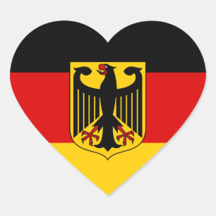 Duitsland Sticker, Hart, Patriottische Duitse Vlag Hart Sticker