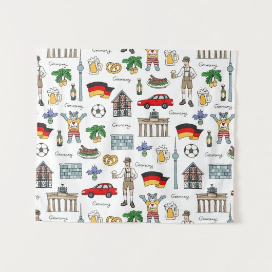 Duitsland | Symbolen Patroon Wandkleed (Voorkant (horizontaal))