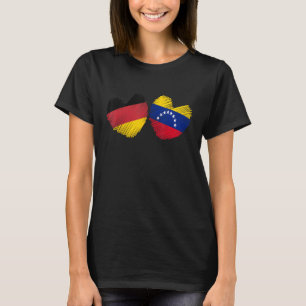 Duitsland Venezuela Hart Duitse vlag Venezolaanse T-shirt