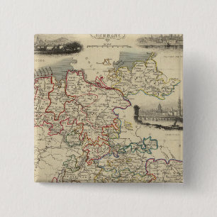 Duitsland Vierkante Button 5,1 Cm