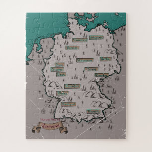 Duitsland Vintage geïllustreerde kaart Legpuzzel