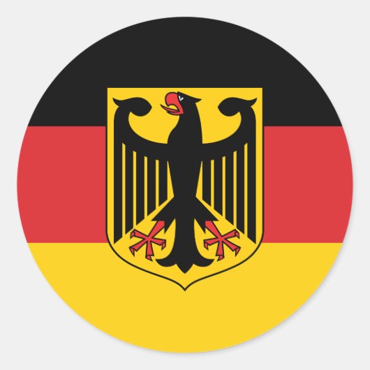 Duitsland Vlag Classic Ronde Sticker (Voorkant)