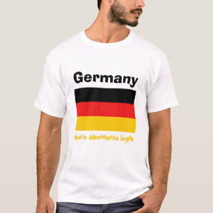 Duitsland Vlag + Kaart + Tekst T-Shirt