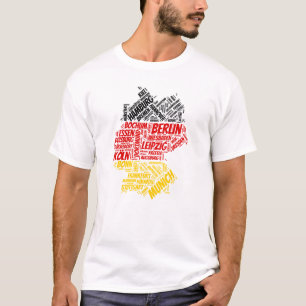 Duitsland vlag met Word Art van City Names T-shirt