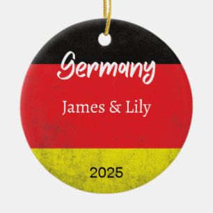 Duitsland Vlag Ornament, gepersonaliseerd Duitslan Keramisch Ornament