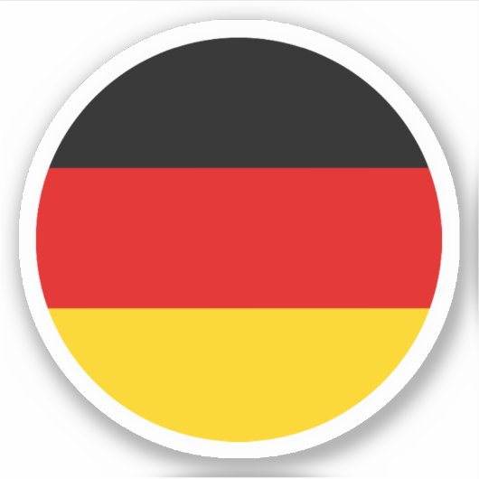 Duitsland Vlag Ronde Sticker (Voorkant)