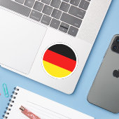 Duitsland Vlag Ronde Sticker (Laptop met iPhone)