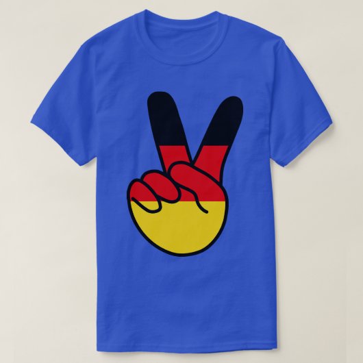 Duitsland Vlag V-teken T-shirt (Design voorkant)
