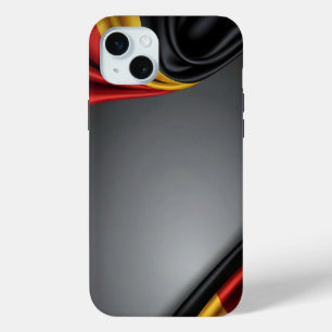 Duitsland vlag zijde textuur iPhone 15 mini hoesje
