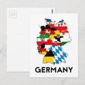 duitsland - vlaggenkaart briefkaart (Voorkant / Achterkant)