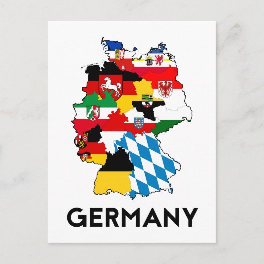 duitsland - vlaggenkaart briefkaart (Voorkant)