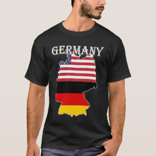 Duitsland Vlaggenkaart USA Ancebt Expatriate Expat T-shirt