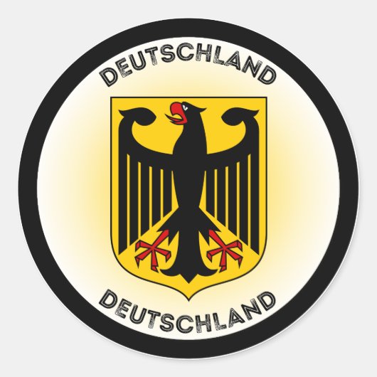Duitsland Wapen Cirkelvorm Ronde Sticker (Voorkant)