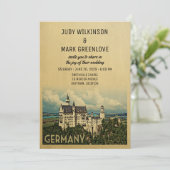 Duitsland Wedding Invitation Neuschwanstein Castle Kaart (Staand voorkant)
