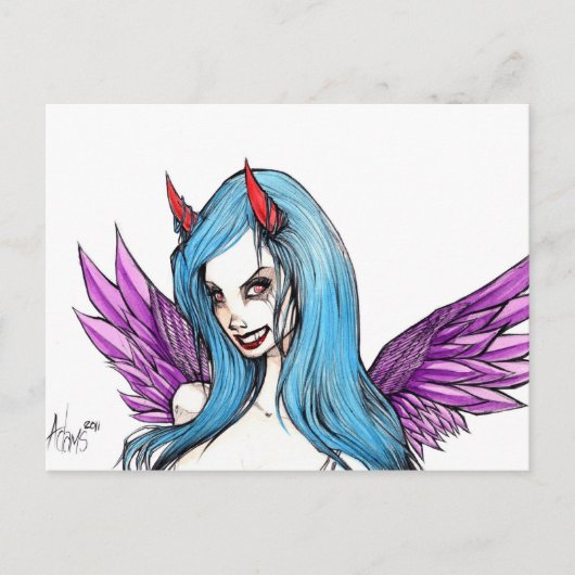 Duivel blik in haar oog briefkaart (Voorkant)