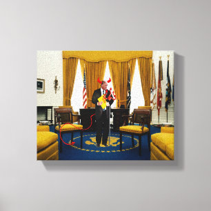 Duivel Donald Trump Stealing Documenten Canvas Pri