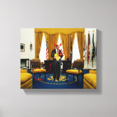 Duivel Donald Trump Stealing Documenten Canvas Pri Afdruk (Voorkant)