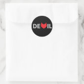 Duivel & Hart Ronde Sticker (Tas)