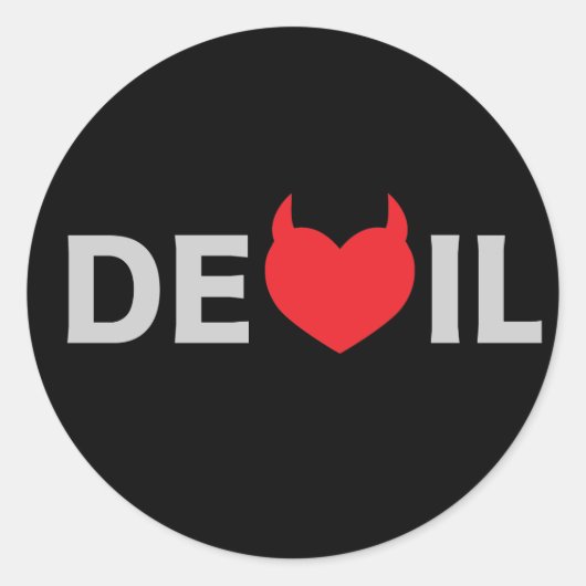 Duivel & Hart Ronde Sticker (Voorkant)