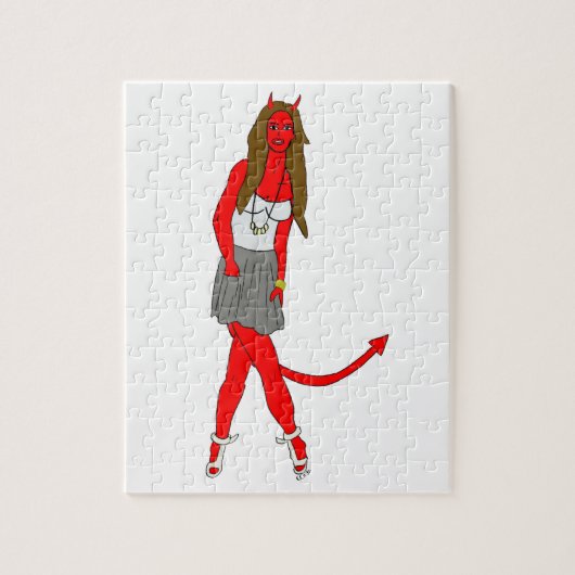duivel meisje legpuzzel (Verticaal)