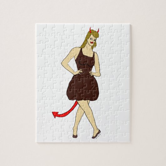 duivel meisje legpuzzel (Verticaal)