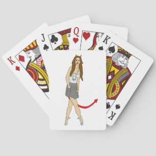 duivel meisje pokerkaarten