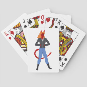 duivel meisje pokerkaarten
