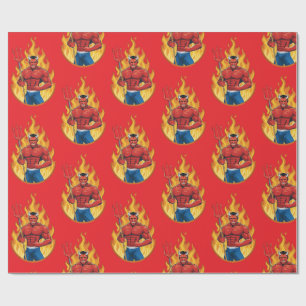 Duivel met drietand cadeaupapier