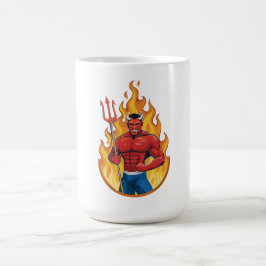 Duivel met drietand koffiemok
