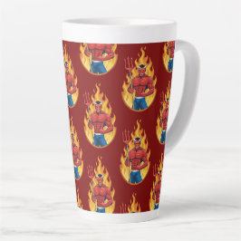 Duivel met drietand latte mok