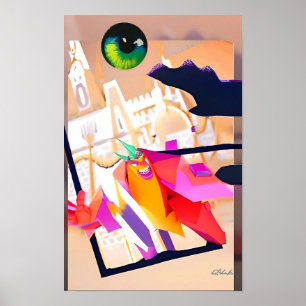 Duivel Neem de achterste surrealistische fantasie Poster