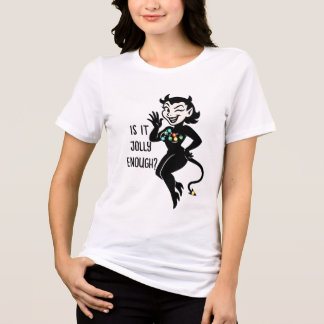 Duivel "Stoute Vriendin" Kerstverlichting Tri-Blend Shirt