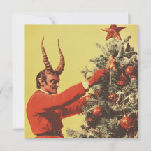 Duivel versiert de kerstboom