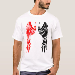 Duivel Wings Horn in de rode rug van de demon T-shirt
